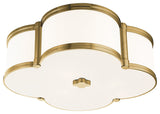 Chandler, 16" Flush Mount, Aged Brass Finish, Glass Shade