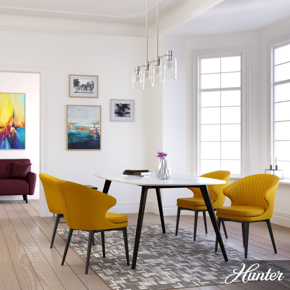 Hunter Lochemeade Brushed Nickel 4 Light Chandelier Ceiling Light Fixture