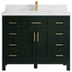 Cambridge 42 Single Sink Bath Vanity in Dark Forest Green 2" Calacatta Laza
