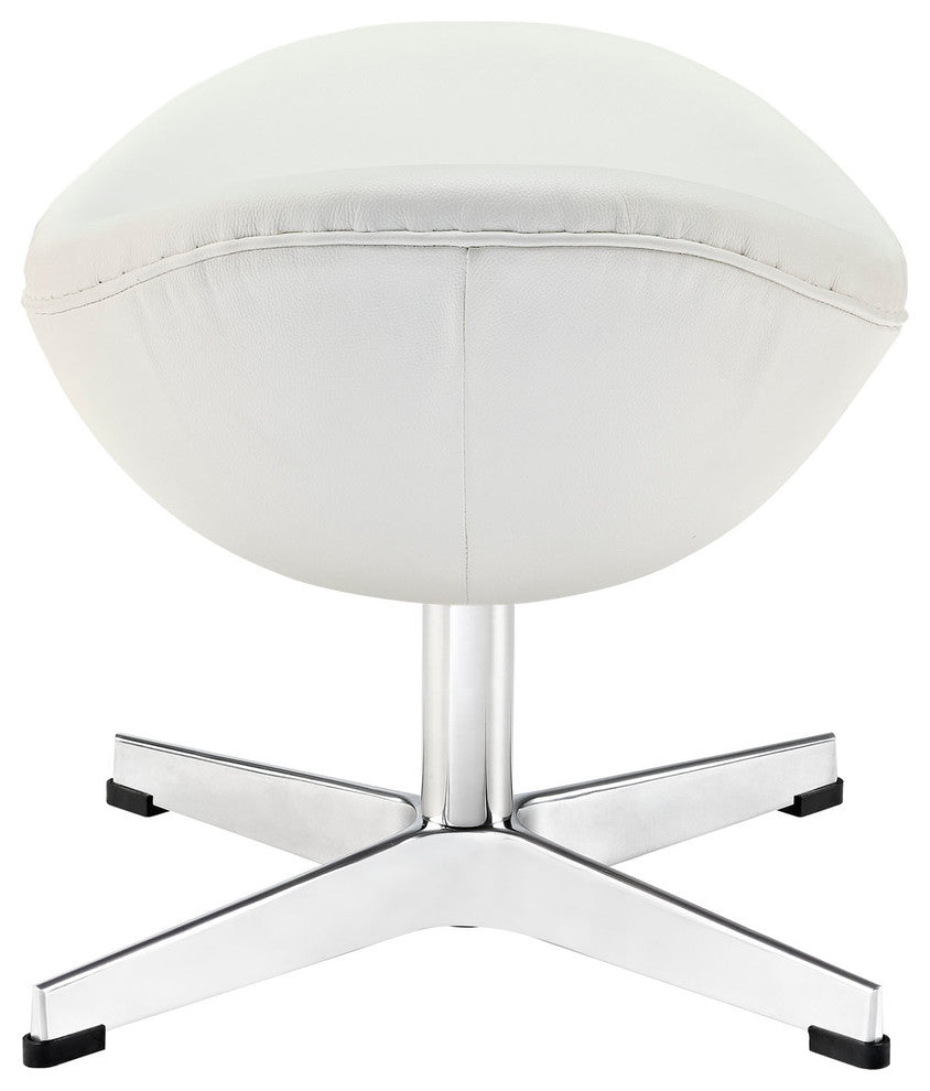 Modern Contemporary Living Room Leather Ottoman White