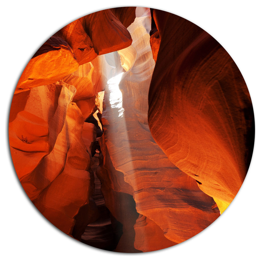 Antelope Canyon In Sunlight Rays, African Landscape Disc Artwork, 23"