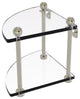 Two-Tier Corner Glass Shelf, Polished Nickel