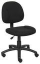 Set of 7 Office Chair, Armless Contoured Seat & Comfortable Padded Back, Black