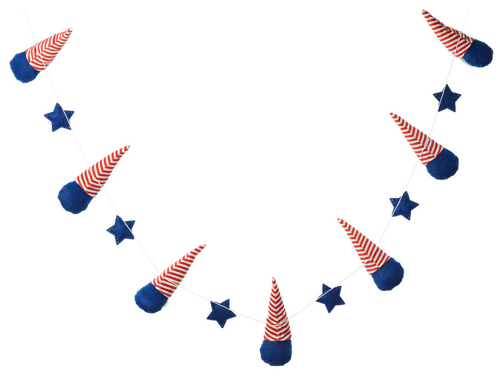 6' Fabric Patriotic Gnome Garland