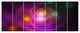 Merge Colored Spheres., Contemporary Canvas Art Print, 83"x32", 7 Panels