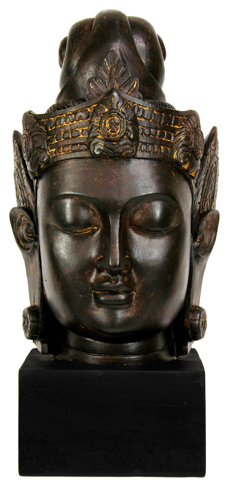 16" Cambodian Buddha Head Statue