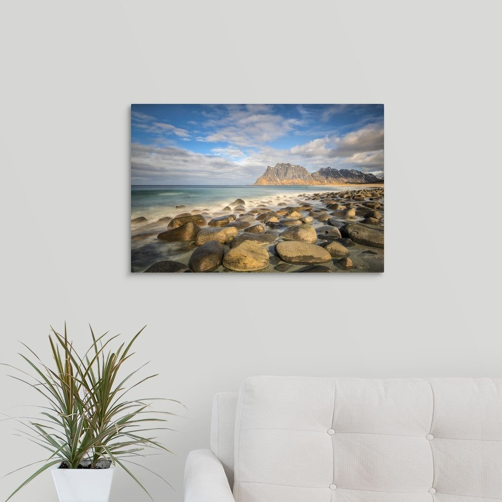 "Utakleiv beach" Wrapped Canvas Art Print, 24"x16"x1.5"