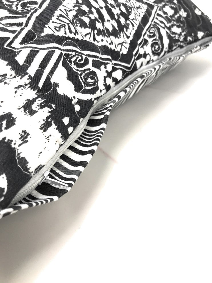 Set of Two Aztec Black and White Diamond Accent Square Cushion Covers 18" 2-PCS