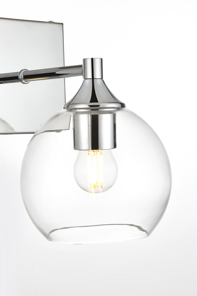 1 Light Chrome And Clear Bath Sconce