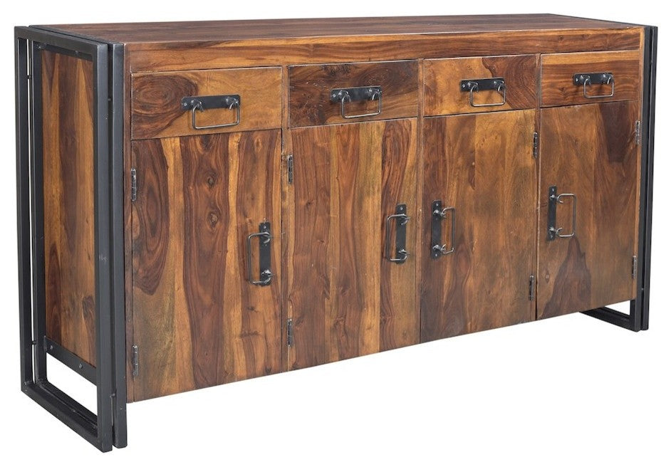 Timbergirl Seesham Wood 4 Door 4 Drawer Sideboard