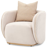 Ariana Velvet Accent Chair, Beige/Gold