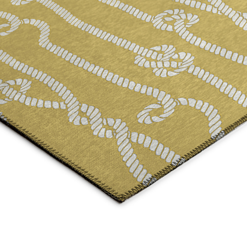 Indoor/Outdoor Harbor HA7 Gold Machine Washable 5' x 7'6" Rug