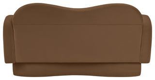 Bloom Upholstered Loveseat, Saddle, Velvet