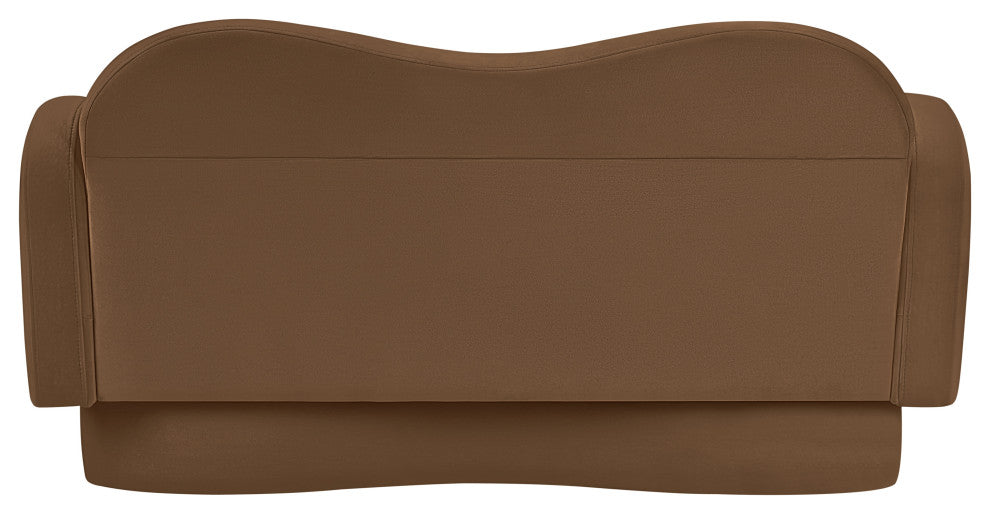 Bloom Upholstered Loveseat, Saddle, Velvet