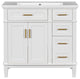 36 Inch Bathroom Vanity with Resin Sink, White