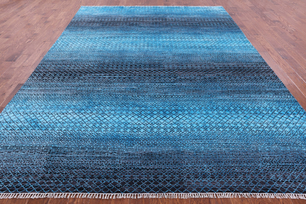 Wool & Silk Savannah Grass Hand Knotted Rug 9' 0" X 11' 10" - Q15440
