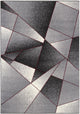 8"x11" Gray and Red Prism Pattern Area Rug