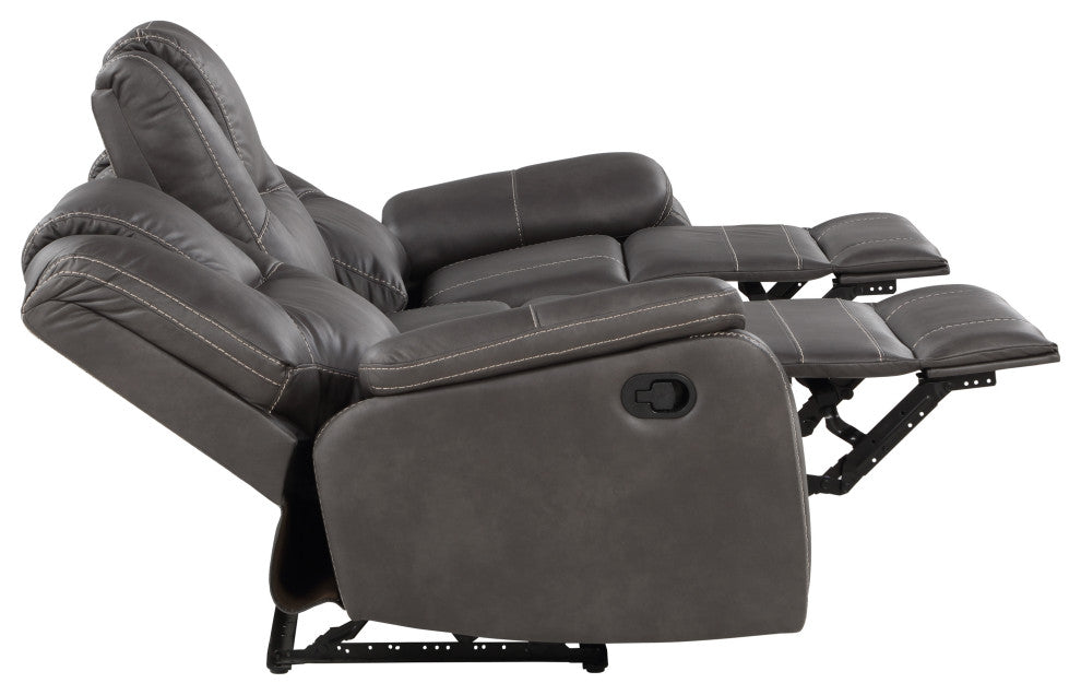 Katrine Manual Reclining Sofa, Charcoal