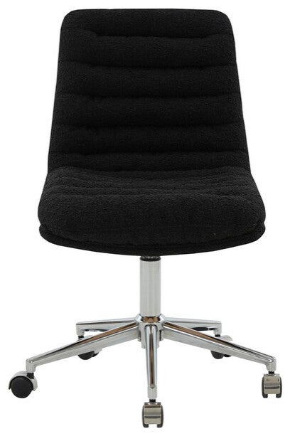 Safavieh Couture Decolin Swivel Desk Chair Black / Silver