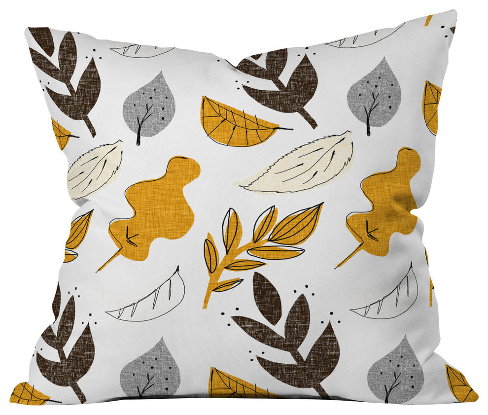 Mummysam Fall Leaves Throw Pillow, 16"x16"