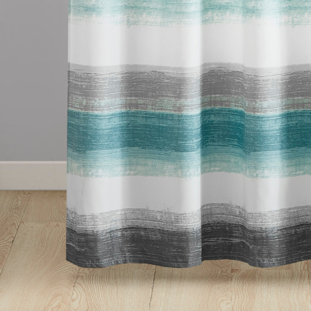 Madison Park Essentials Saben Casual Water Color Stripe Print Shower Curtain