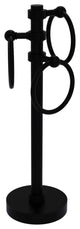 Vanity Top 3 Towel Ring with Groovy Accents, Matte Black