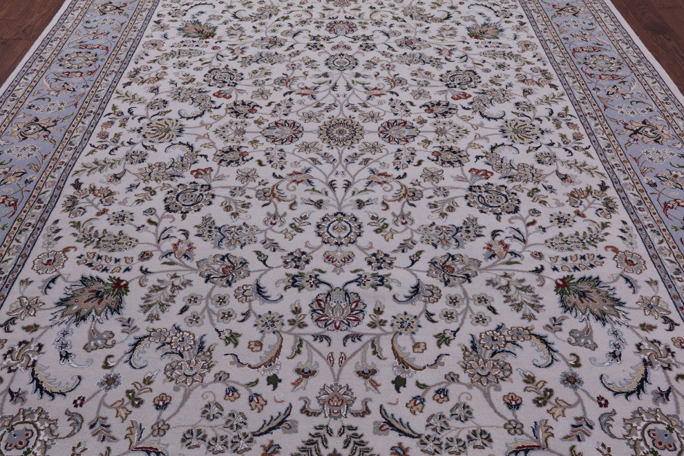 8' 11" X 12' 2" Persian Nain Hand-Knotted Wool & Silk Rug - Q14764
