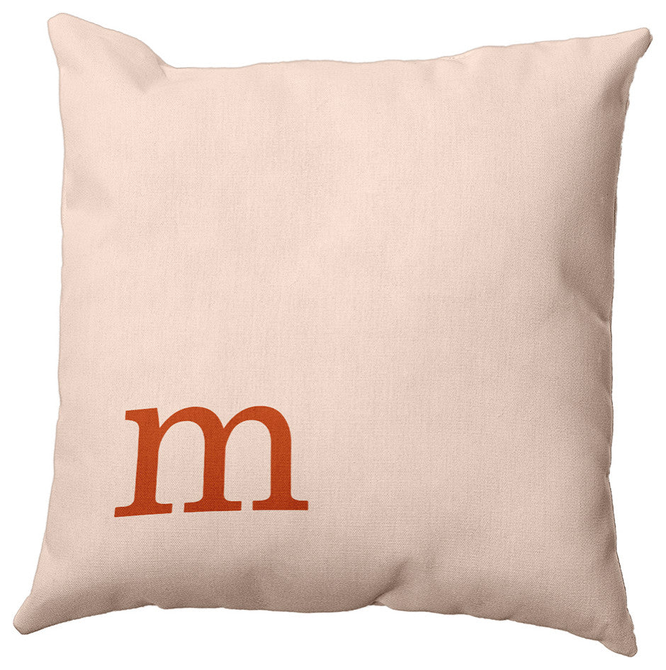 20"x20" Modern Monogram Decorative Throw Pillow, Sienna