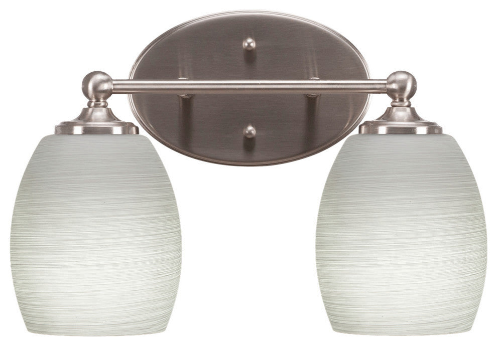 Capri 2-Light Bath Bar, Brushed Nickel/White Linen