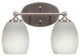 Capri 2-Light Bath Bar, Brushed Nickel/White Linen