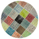 Rug N Carpet - Handwoven Turkish 4' 9" x 4' 9" Contemporary Round Patchwork Rug