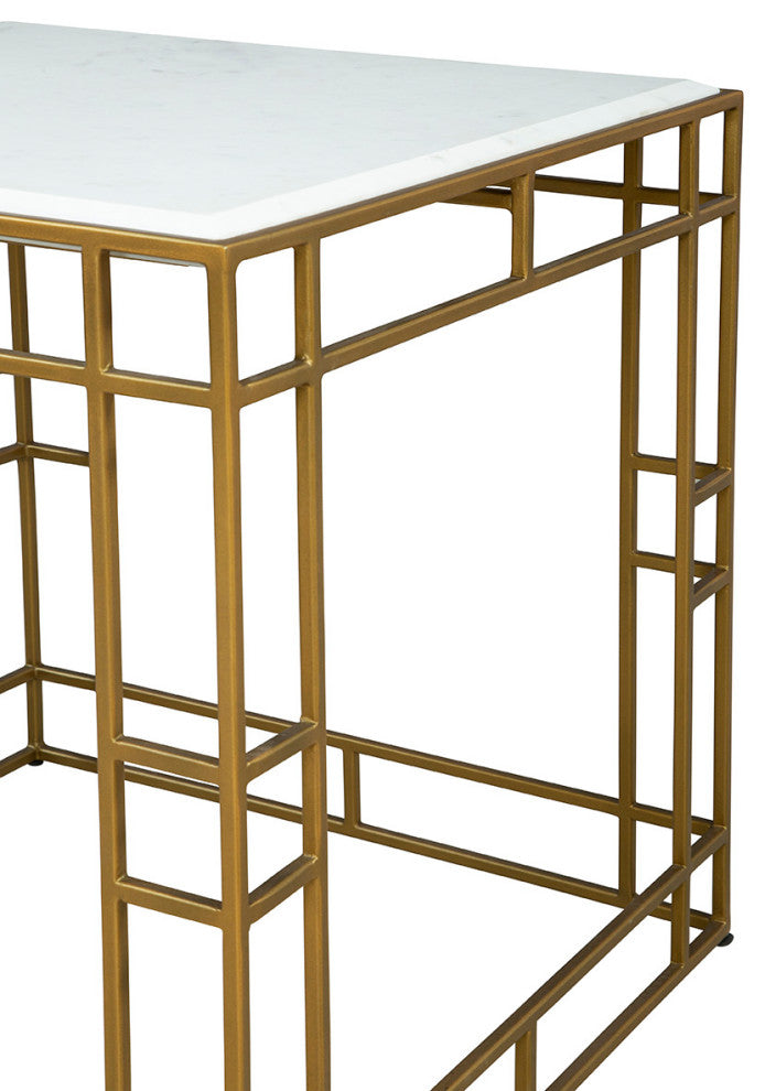 Cubes Aluminum Side Table, Gold