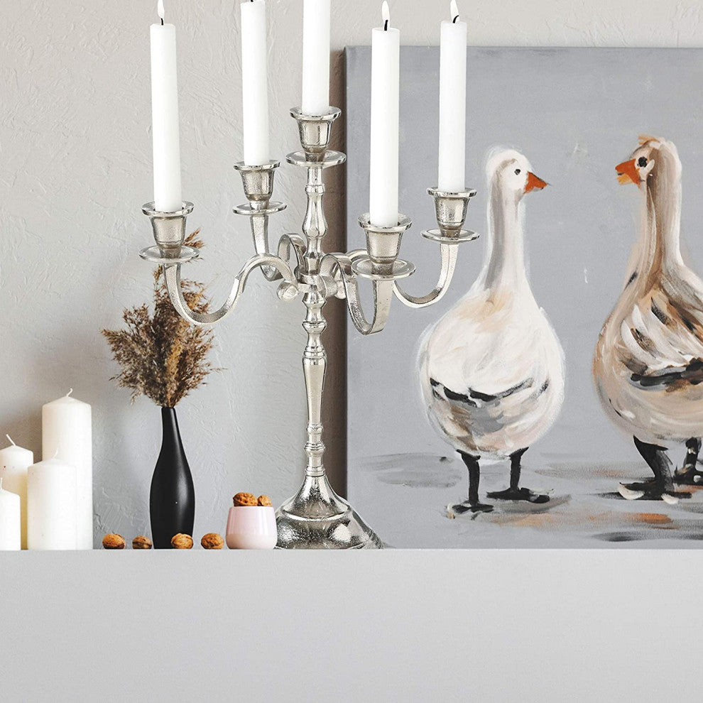 Hampton Metal Candelabra, 15.75 Inches