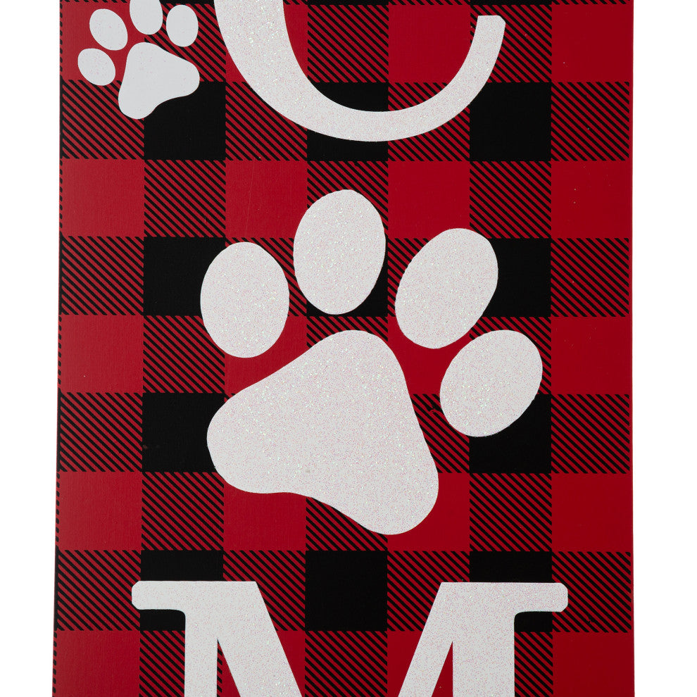 42"H Wooden Plaid Pet "WELCOME" Porch Sign