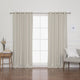 Woven Faux Linen Grommet Curtains with Blackout Lining, Ivory, 52"x84"