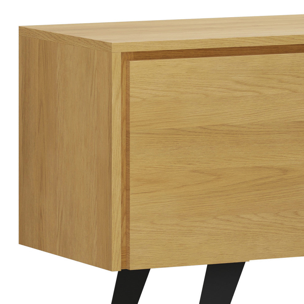 Lowry SOLID ACACIA WOOD TV Media Stand For TVs up to 70 inches, Oak