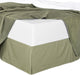 Cotton Split Corners Stripe 14" Drop Bed Skirt, Sage, Queen