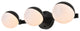 3 Light Black And Frosted White Bath Sconce