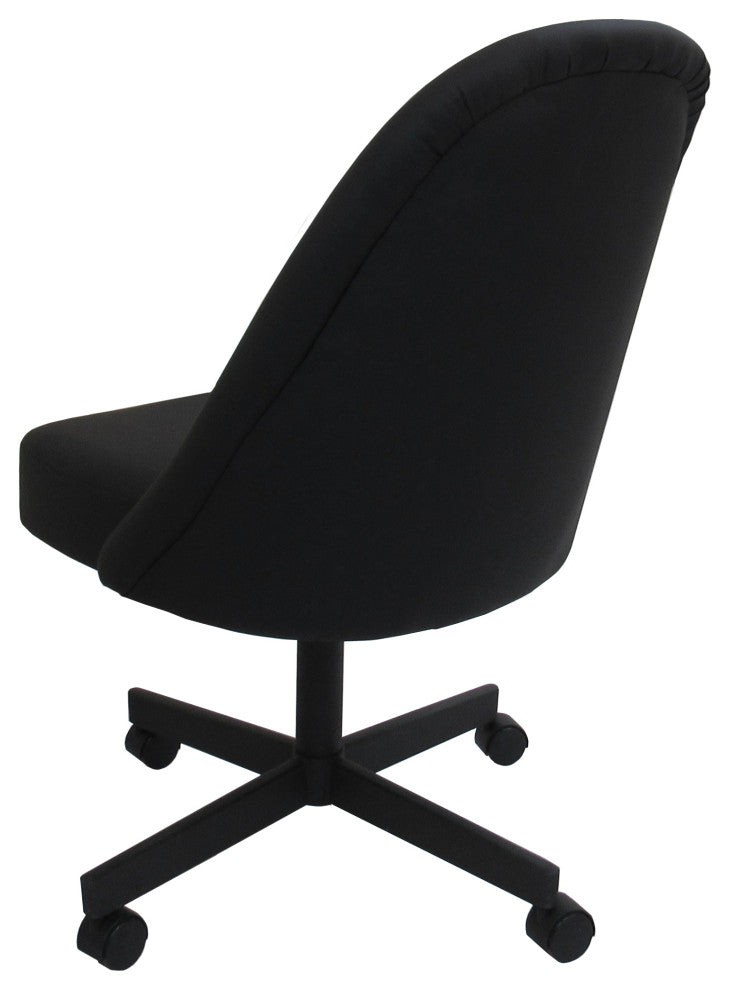 M-235 Swivel Metal Dining Caster Chair, Black Vinyl - Black