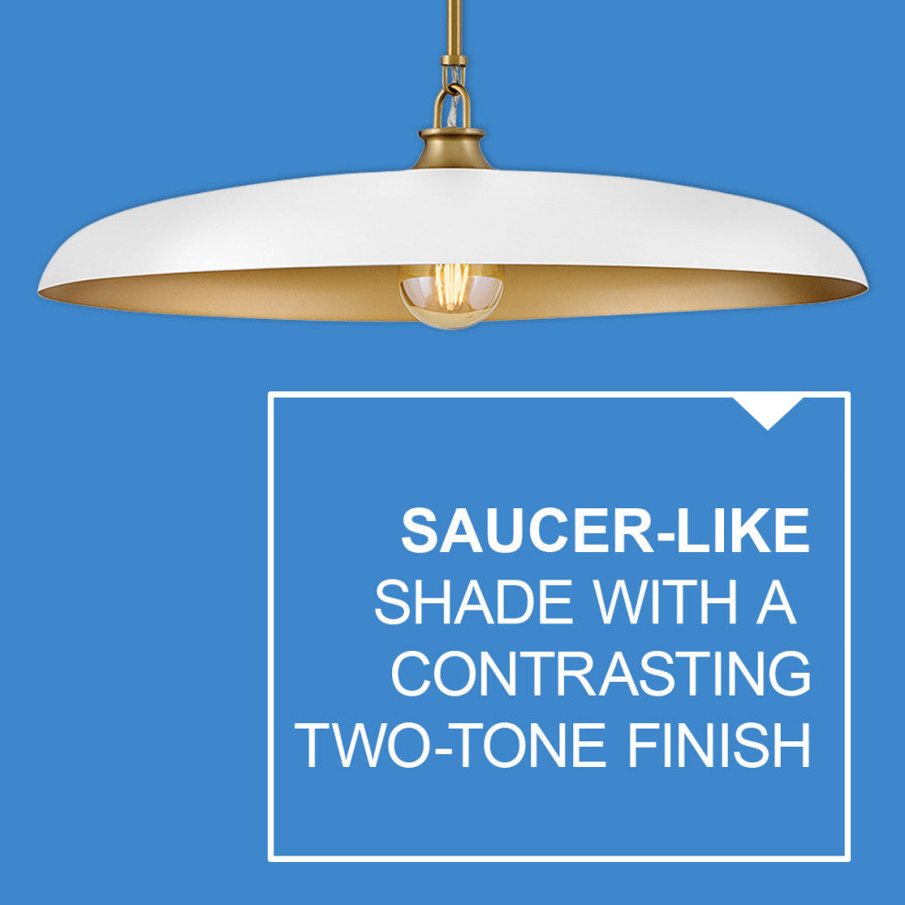 Hinkley Sadie Large Dome Pendant, Lacquered Brass