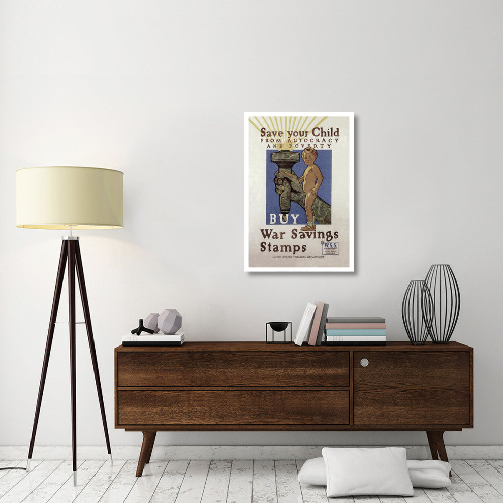 "WWI: Save Your Child" Digital Paper Print by Herbert Andrew Paus, 26"x38"