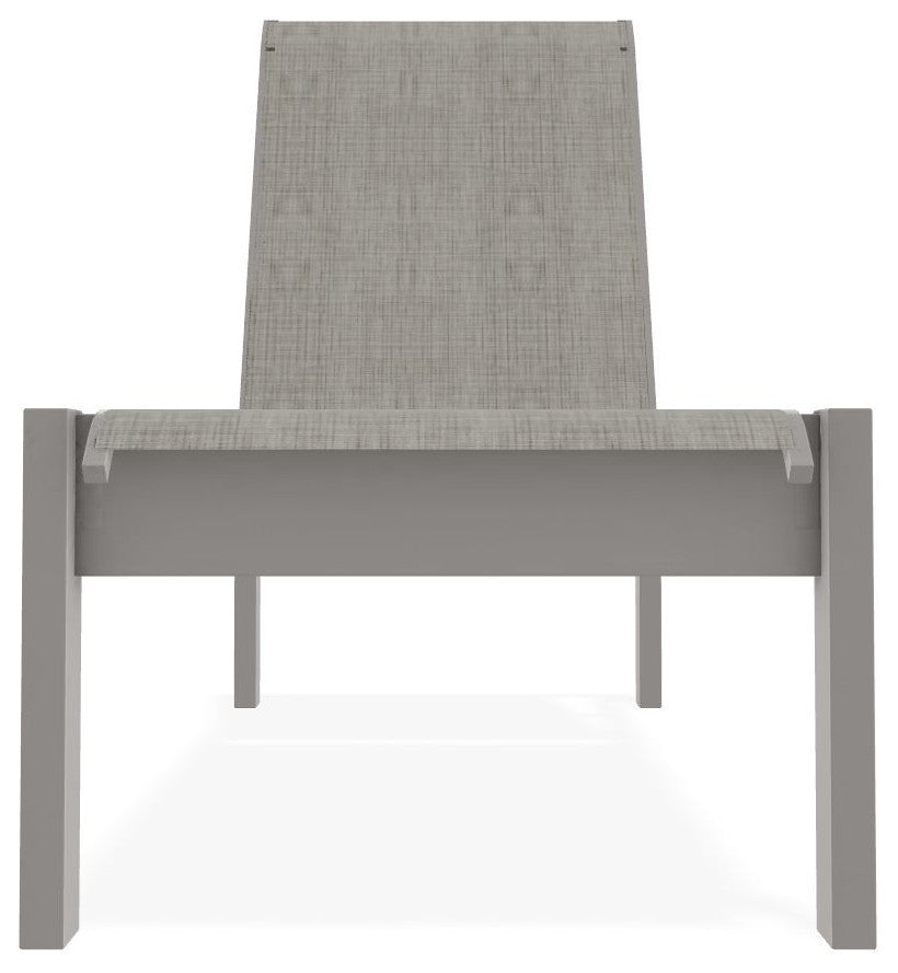 Leeward Sling Stackable Outdoor Chaise Lounge, Smoke/Warm Gray