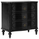 3-Drawer Nightstand With Solid Wood Legs and Built-In Outlets, Black