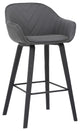 Gray Textured Faux Leather Modern Bar Stool