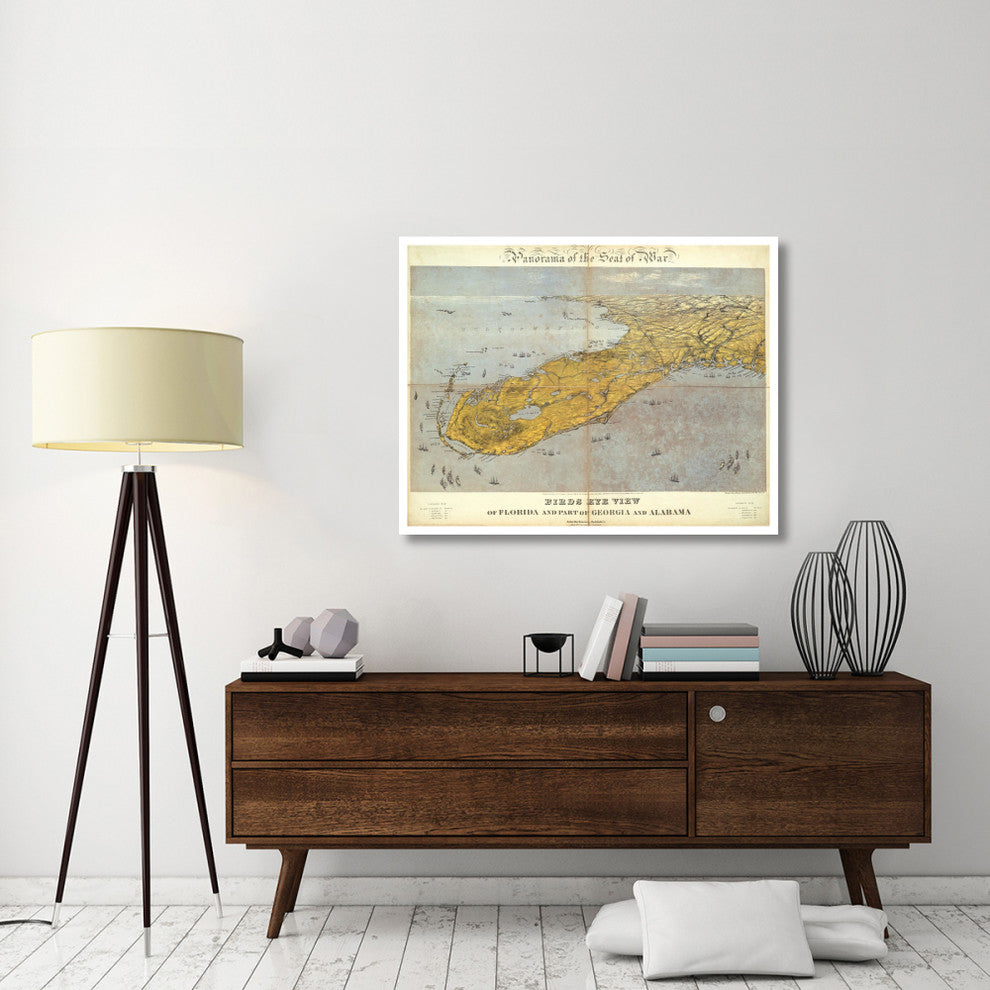 "Florida and Part of Georgia and Alabama, 1861" Print by John Bachmann, 46"x36"