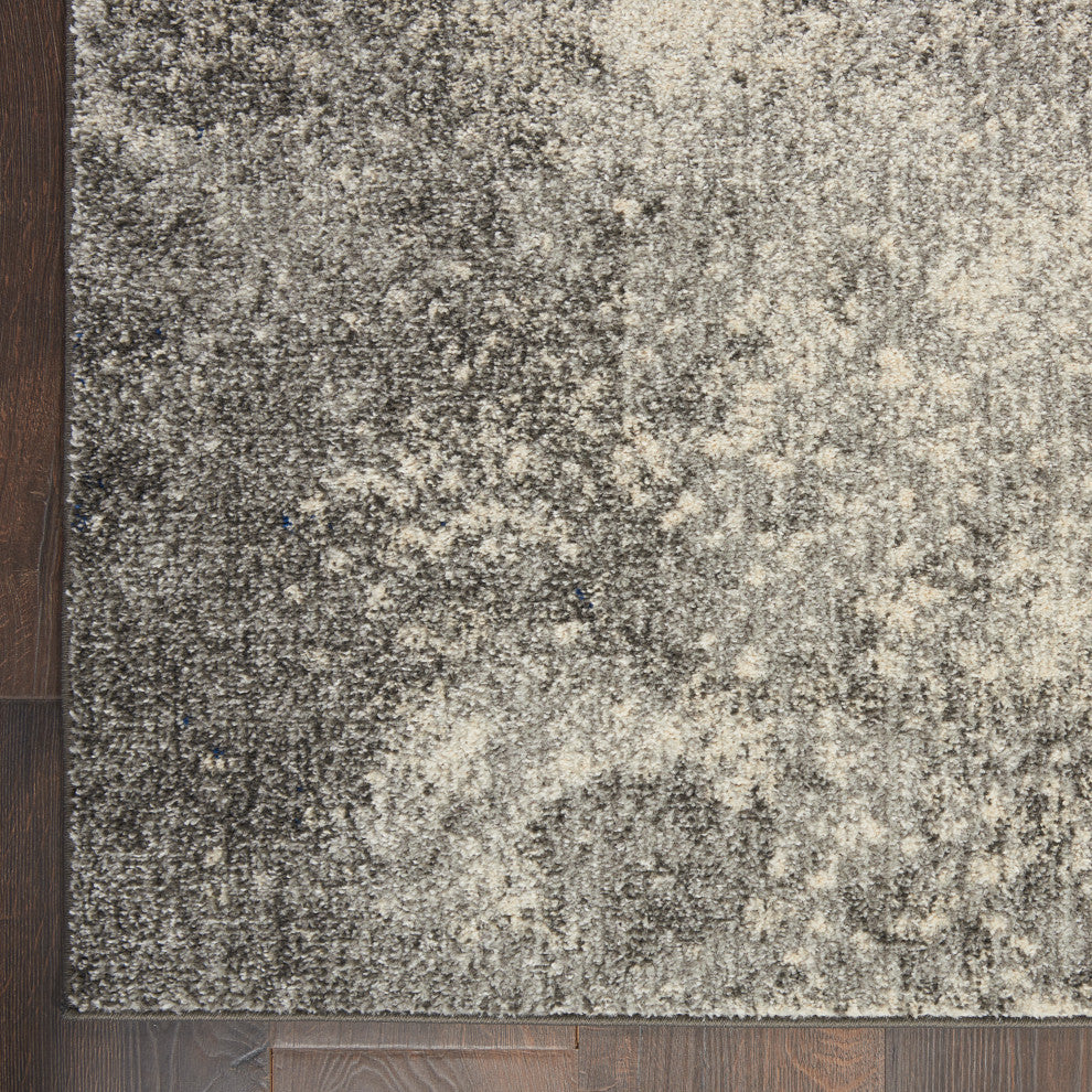 Nourison Passion 9' x 12' Charcoal Ivory Modern Indoor Area Rug