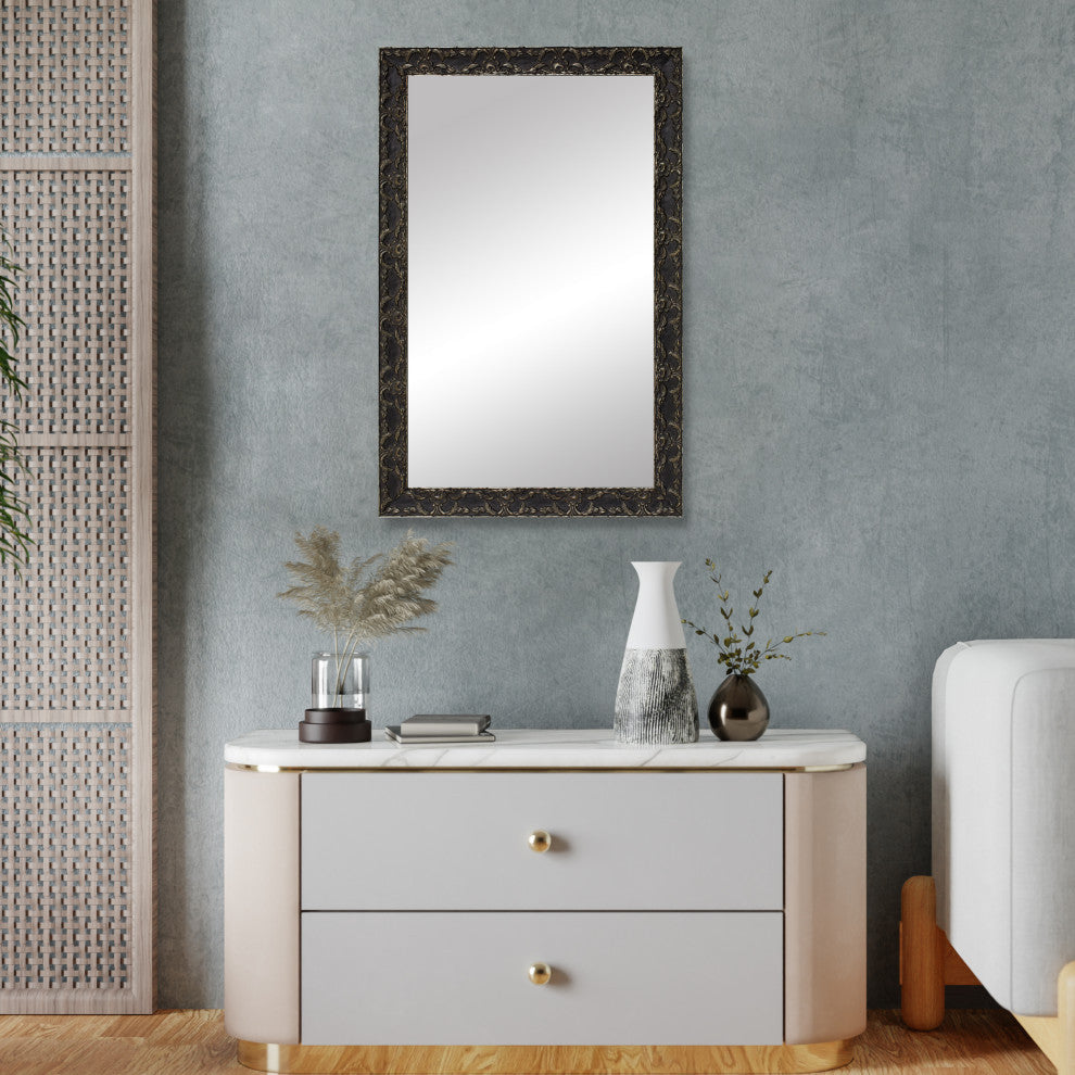 Maricopa Framed Wall Mirror, Black, 36"x36"