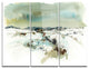 "Snowy Landscape Watercolor" Painting Metal Wall Art, 3 Panels, 36"x28"