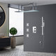 Enna 20*40" LED Digital Rainfall Shower System and 3 Body Jets, Chrome