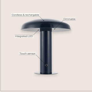 Bohemian Rechargeable/Cordless Iron Dimmable Integrated LED Mushroom Table Lamp